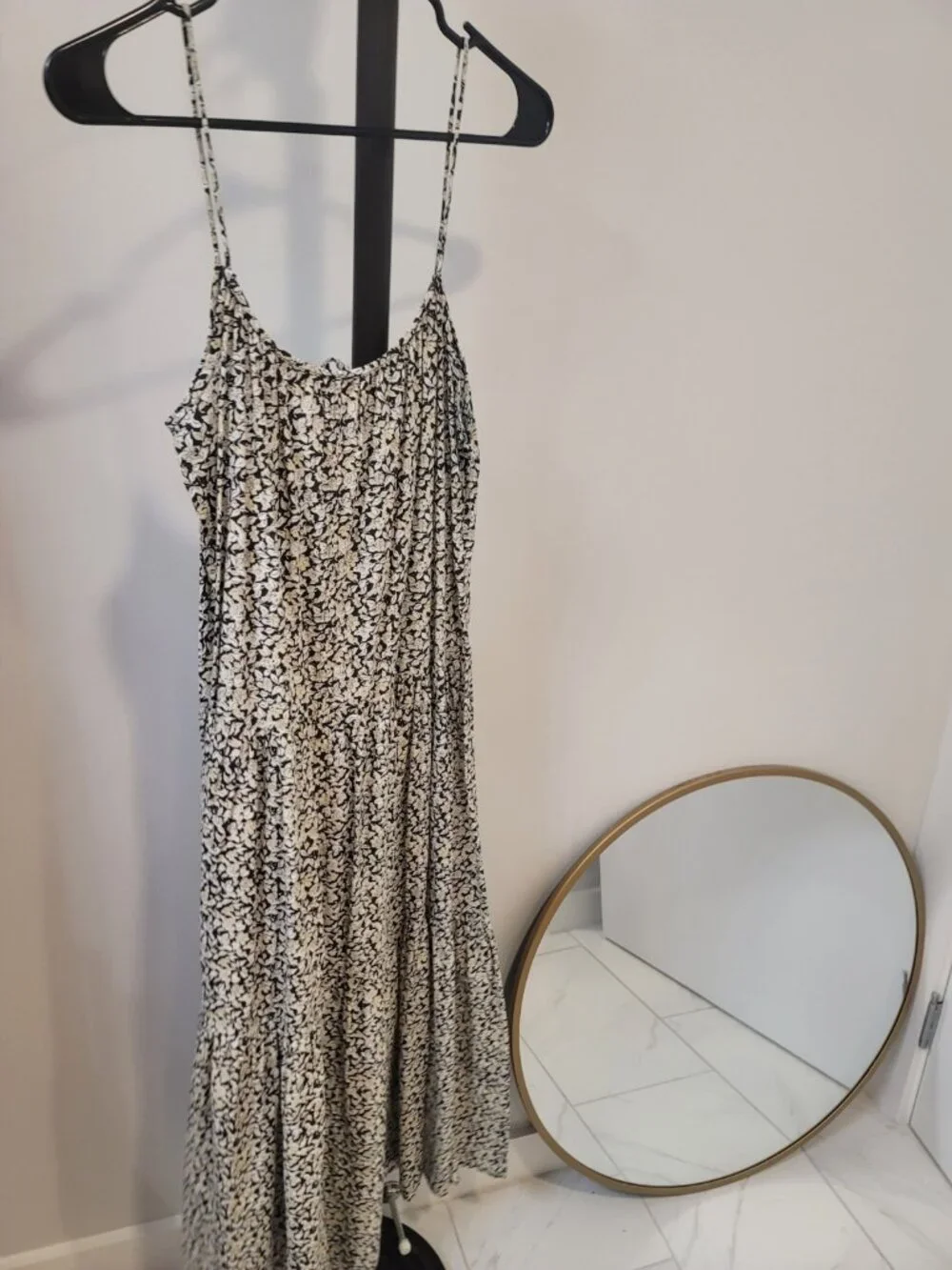 Apiece Apart Saluda Tier Maxi Dress Floral Black/Yellow Size XS